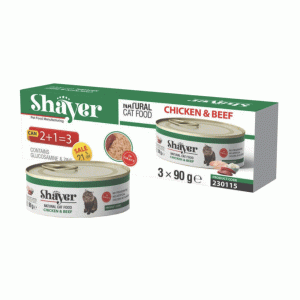 کنسرو گربه شایر نچرال مرغ و گوشت shayer 90g تکی