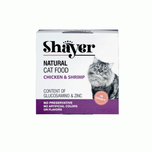 کنسرو گربه شایر نچرال مرغ و میگو shayer 110g