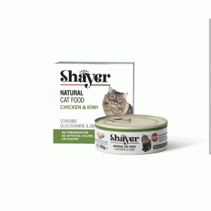 کنسرو گربه شایر نچرال مرغ و کیوی shayer 110g