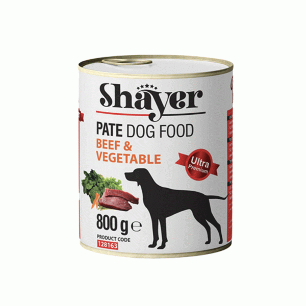 کنسرو سگ شایر پته گوشت و سبزیجات shayer 800g